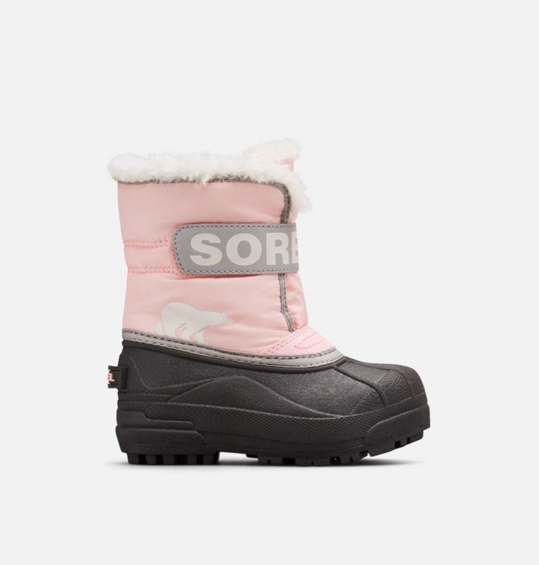 Kids Snow Boots Pink/Black - Sorel Childrens Commander™ - 590623-ZRI